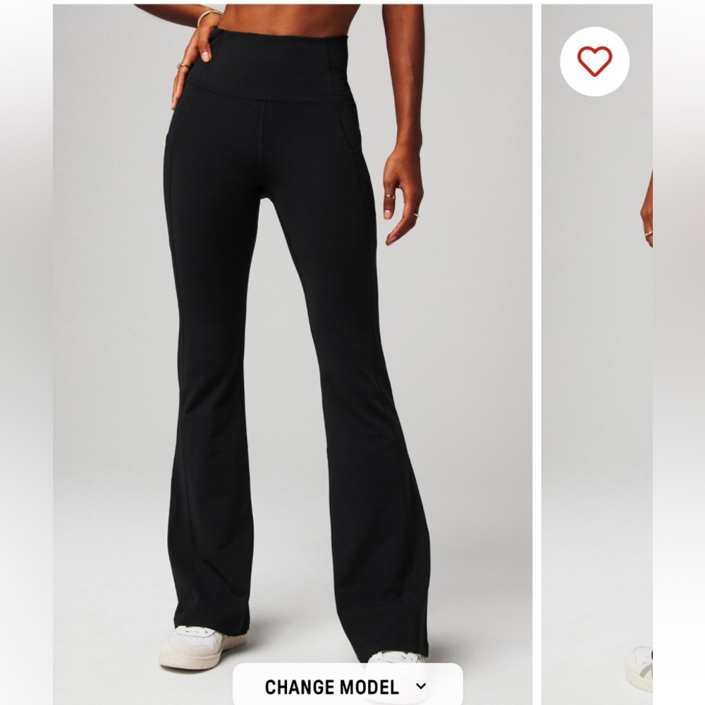 Fabletics Black Oasis High-Waisted Kick Flare Leggings